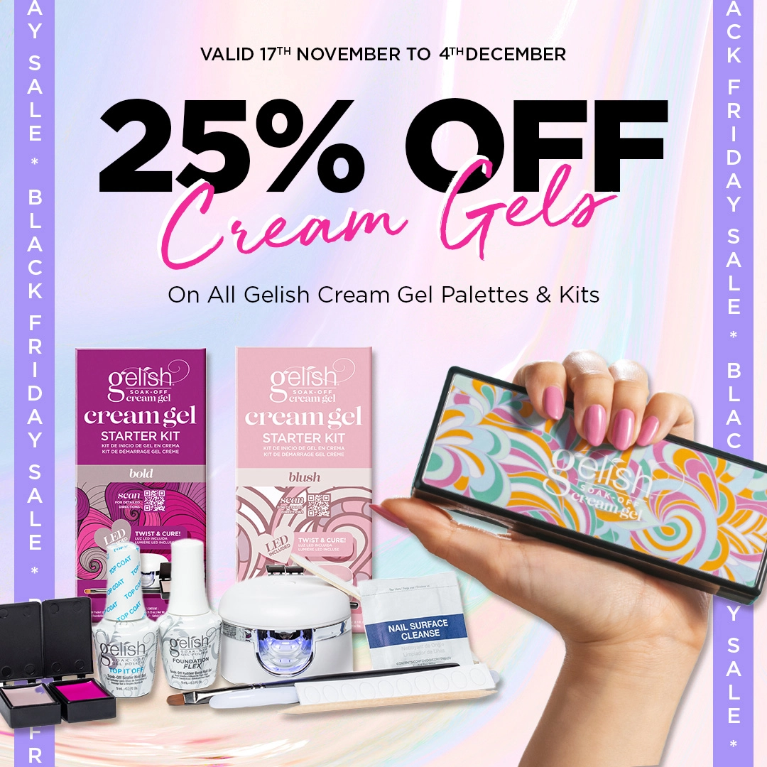 25 percent off cream gel palettes and kits